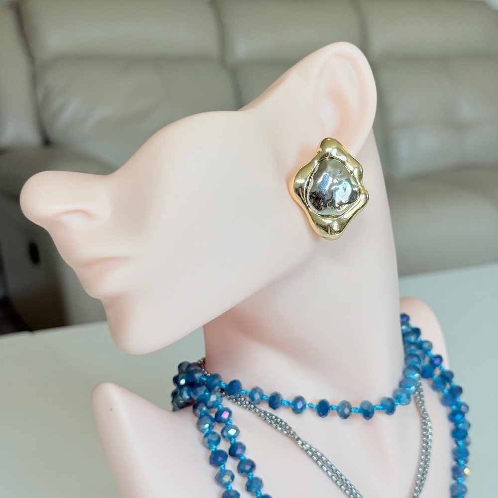 Italian Style Gold-Tone Statement Earrings - Bold Metallic Design